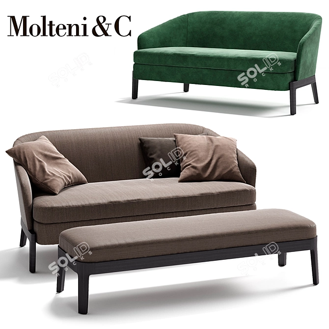 Modern MOLTENI&C CHELSEA Sofa Set 3D model image 1