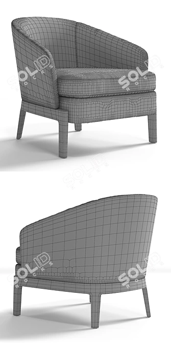 Title: MOLTENI&C CHELSEA Armchair - Modern Elegance for Your Space 3D model image 3