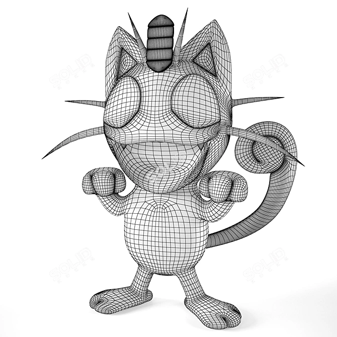 Talking Meowth: The Rocket Team's Mischief-maker 3D model image 3