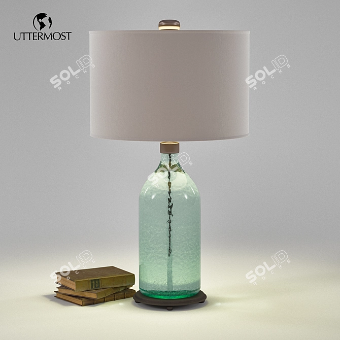 Massana Table Lamp & Book Set 3D model image 1