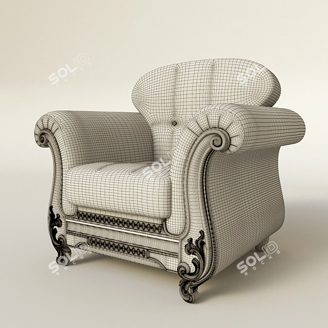 Elegant Rubens Armchair 3D model image 3