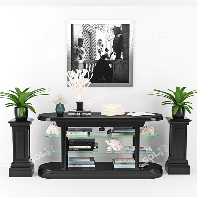 Elegant Pierce Console Table 3D model image 1