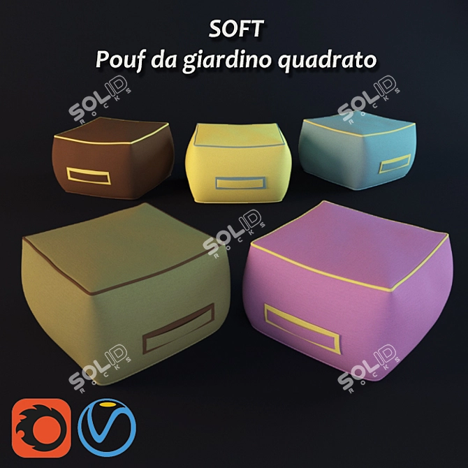 ATMOSPHERA Soft | Outdoor Square Pouf 3D model image 1
