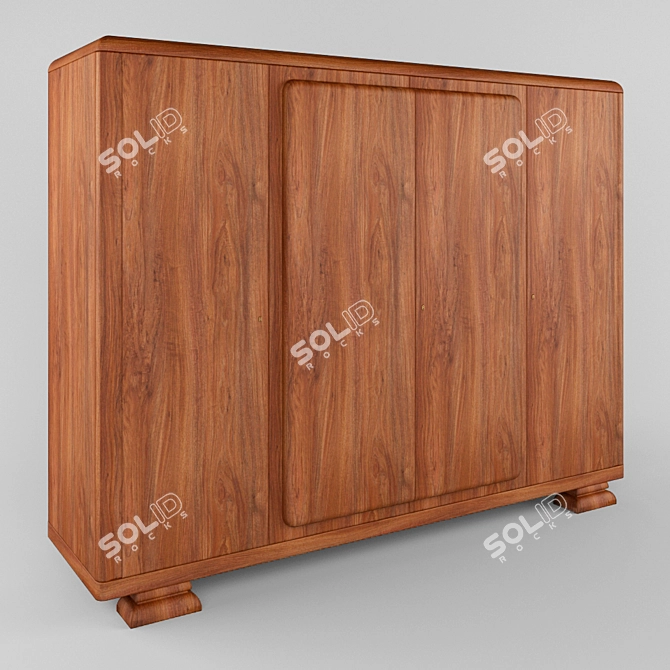 Vintage Bedroom Wardrobe 3D model image 1