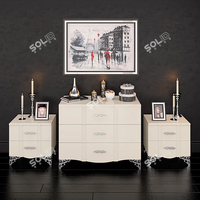 Neman Sofia Sideboard & Chest: Stylish Storage Set 3D model image 1