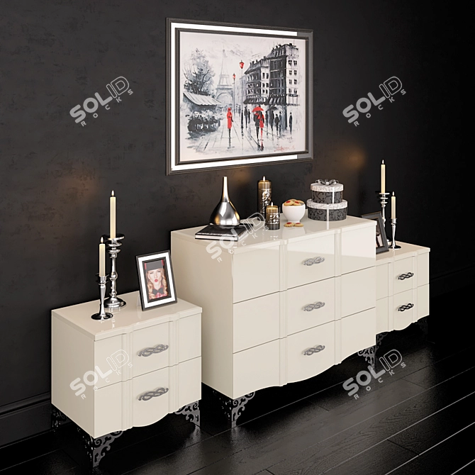 Neman Sofia Sideboard & Chest: Stylish Storage Set 3D model image 2