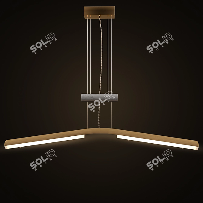 Marble & Brass Counterweight Pendant 3D model image 1