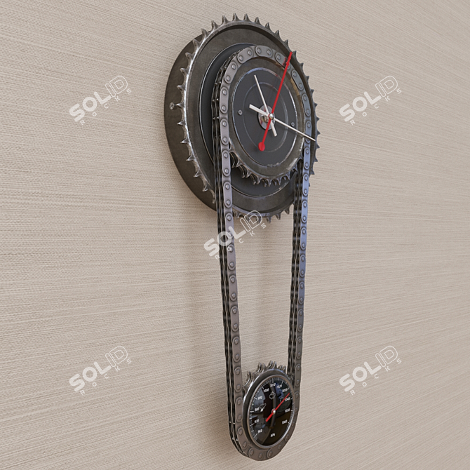 Vintage Gear Wall Clock 3D model image 1