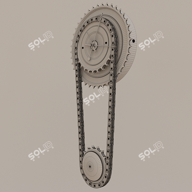 Vintage Gear Wall Clock 3D model image 3