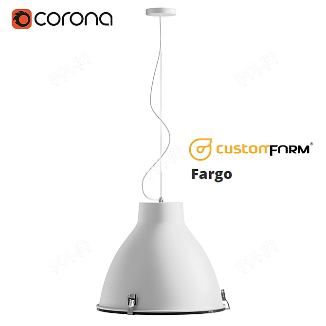 Custom Form Fargo: Customizable 42cm Lampshade 3D model image 1