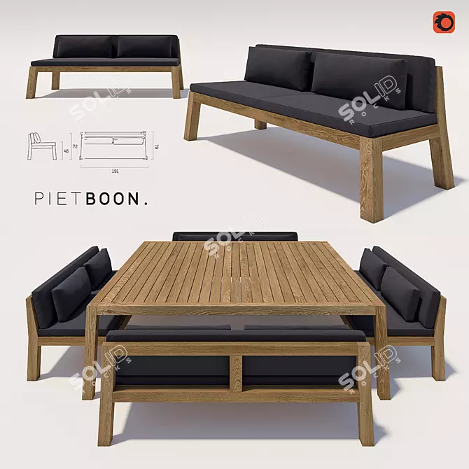 Piet Boon NIEK: High Seater and ANNE Table 3D model image 1