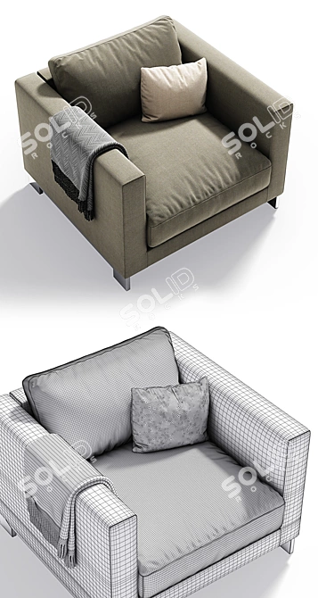 Elegant Reversi Sofa: Timeless Beauty 3D model image 3