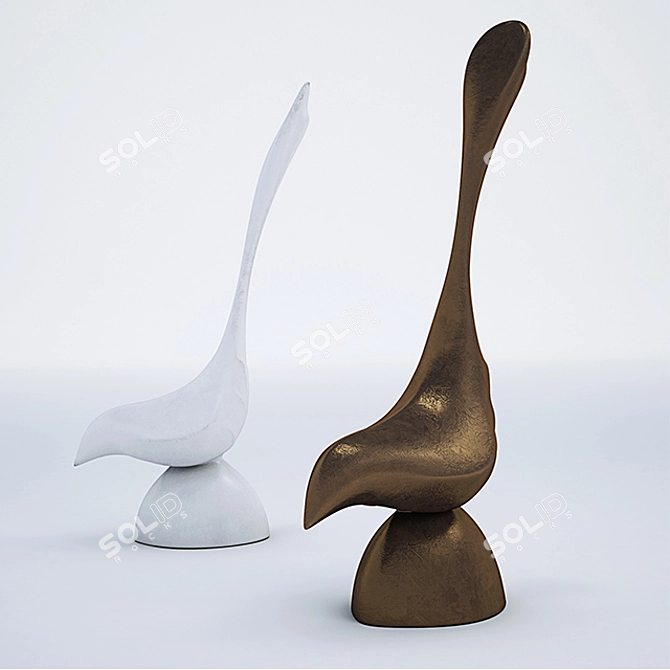 Graceful Avian Sculpture 3D model image 1