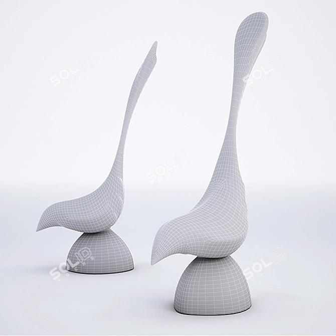 Graceful Avian Sculpture 3D model image 2