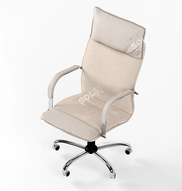 Berlin P Chair: Premium Combination of Leather and Fabric 3D model image 2