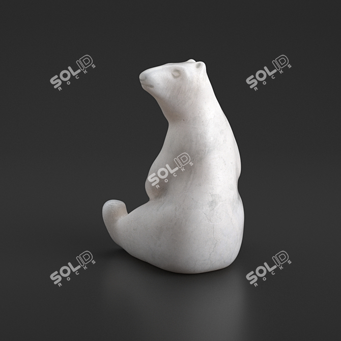 Arctic Majesty: Polar Bear Sculpture 3D model image 2