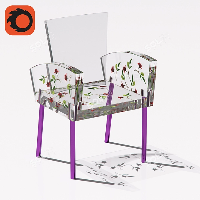 Floating Rose Chair 3D model image 1