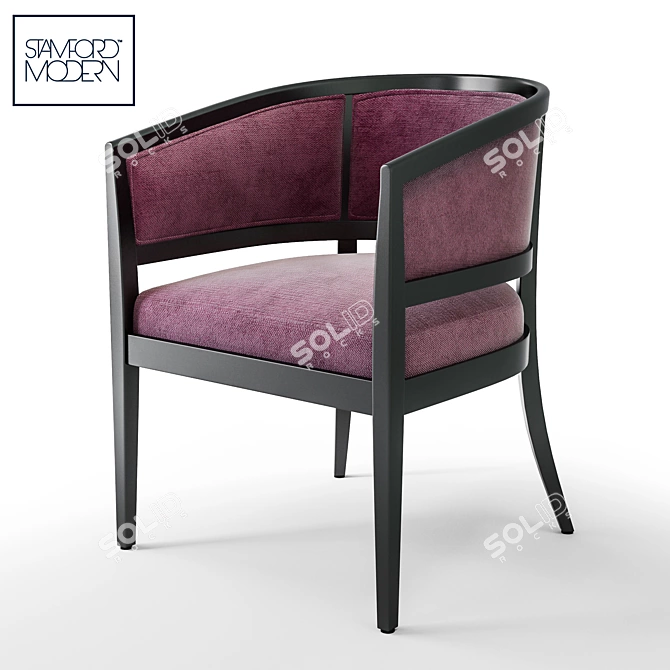 Chartreuse Mohair Armchair: Mid-Century Elegance 3D model image 1