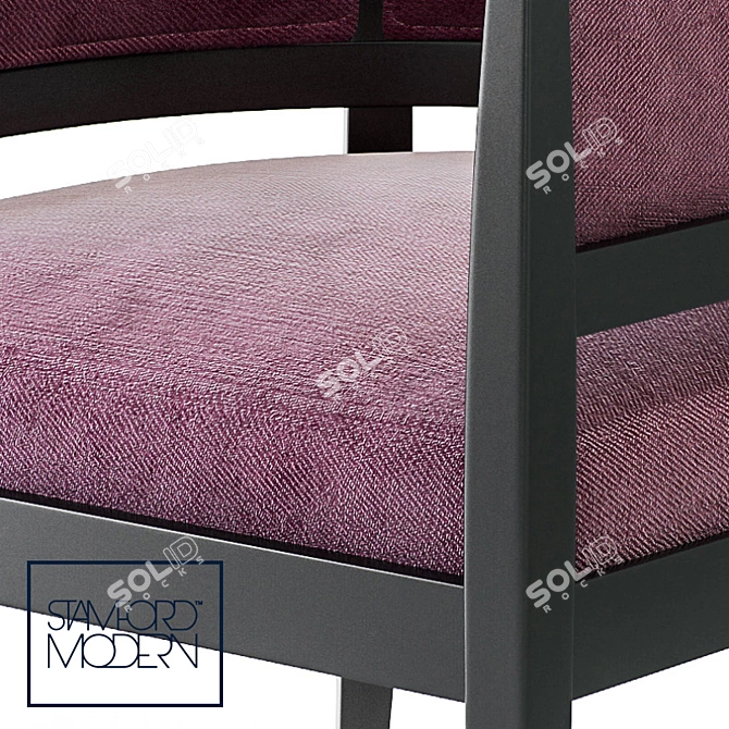 Chartreuse Mohair Armchair: Mid-Century Elegance 3D model image 3