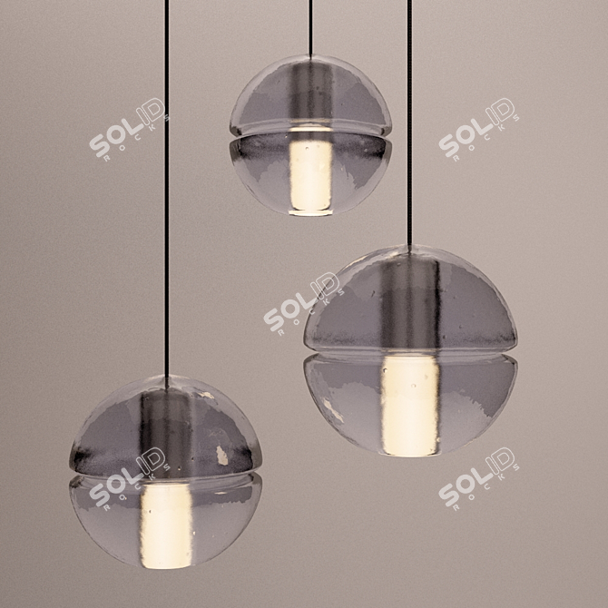 Frosted Glass Spherical Pendant 3D model image 1