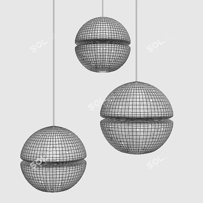 Frosted Glass Spherical Pendant 3D model image 2