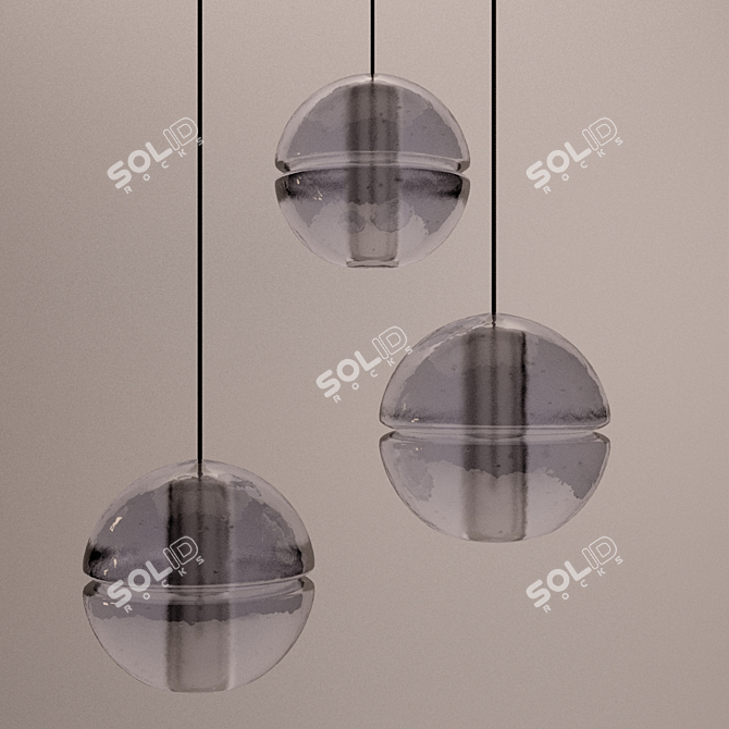 Frosted Glass Spherical Pendant 3D model image 3