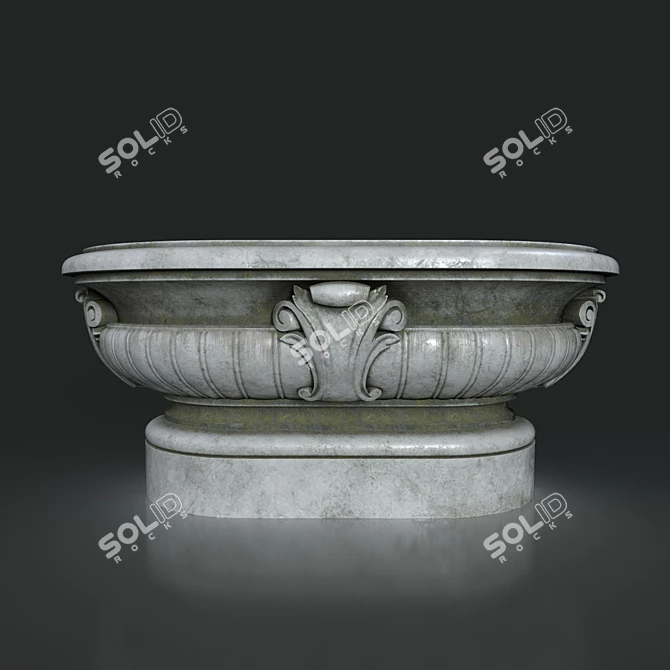 Concrete Garden Vase 3D model image 1