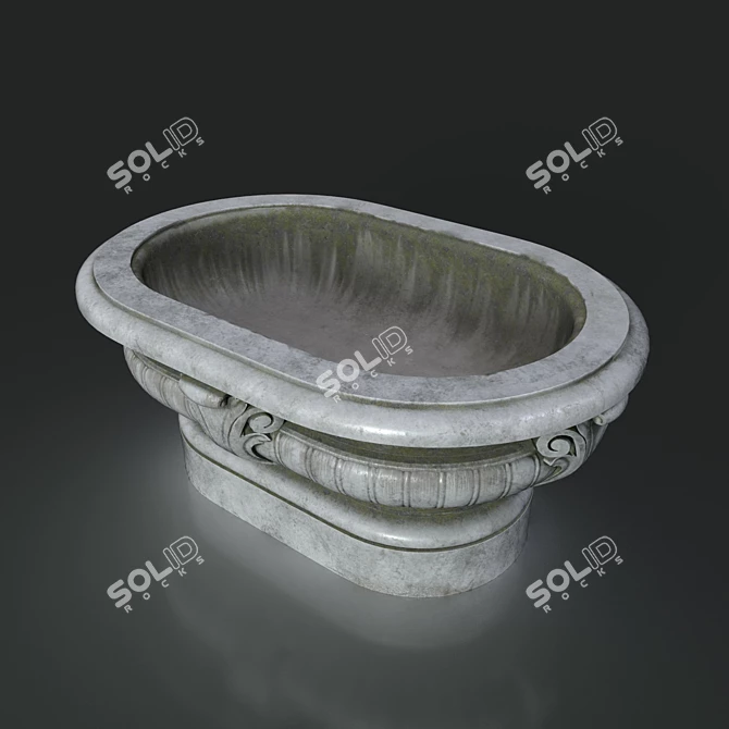 Concrete Garden Vase 3D model image 2