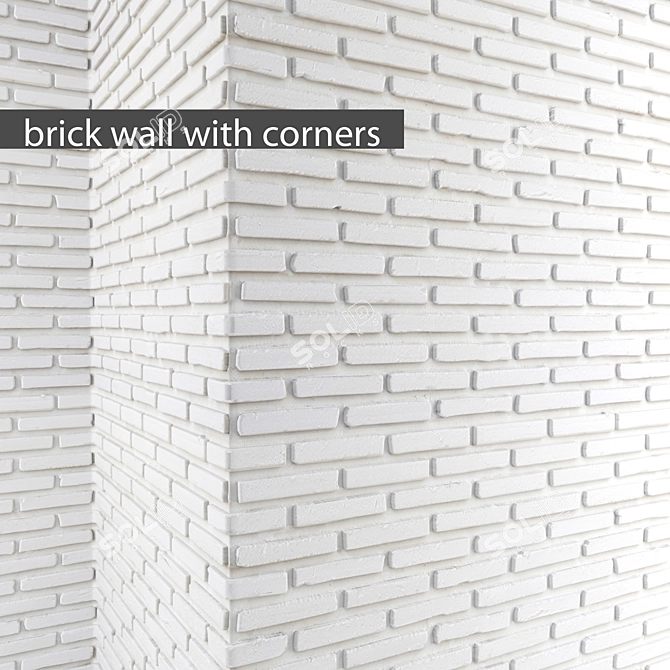 Sturdy Cornered Brick Wall 3D model image 1