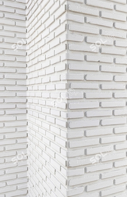 Sturdy Cornered Brick Wall 3D model image 2