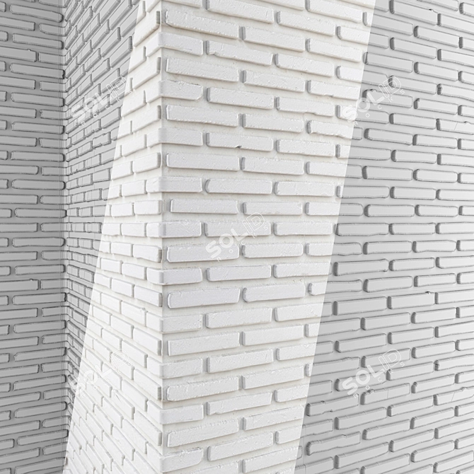 Sturdy Cornered Brick Wall 3D model image 3