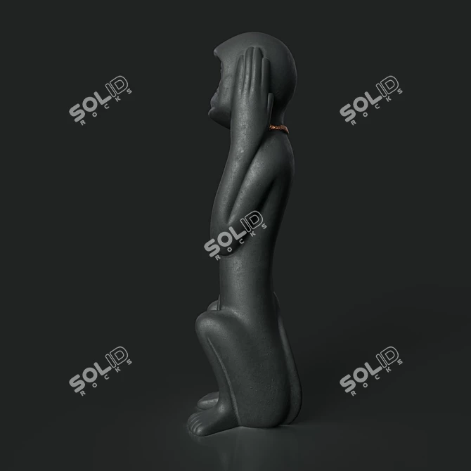 Playful Primate Sculpture 3D model image 3