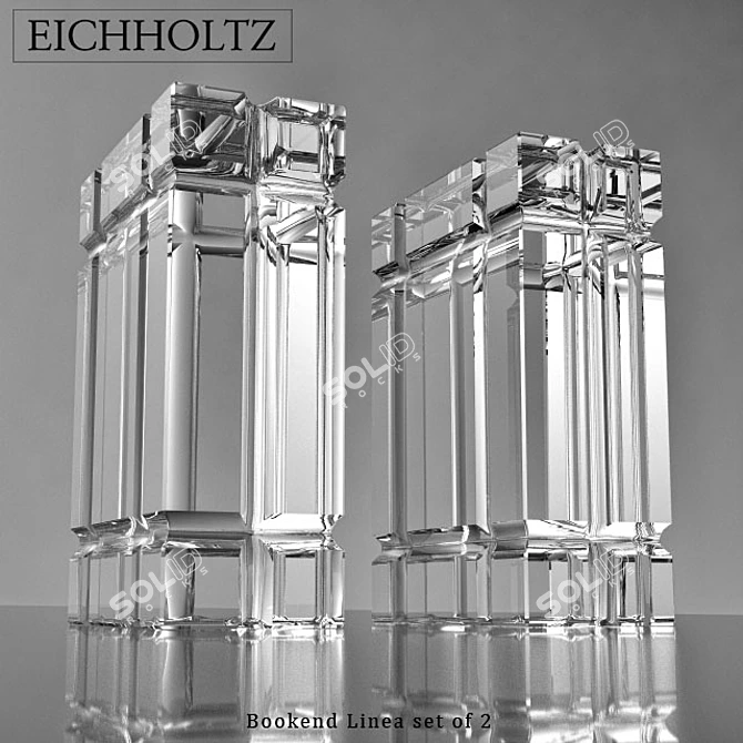 EICHHOLTZ Crystal Bookend Linea (Set of 2) 3D model image 1