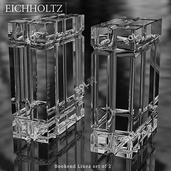 EICHHOLTZ Crystal Bookend Linea (Set of 2) 3D model image 3