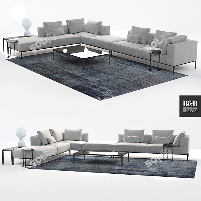 Contemporary Chic: B&B Italia Michel Effe Sofa 3D model image 1