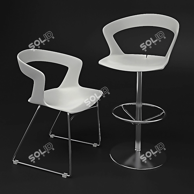 Modern Ibis Chairs - Stylish and Comfortable 3D model image 1