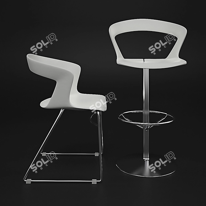 Modern Ibis Chairs - Stylish and Comfortable 3D model image 2