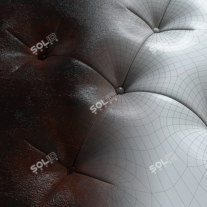 Elegant Leather Stool 3D model image 3