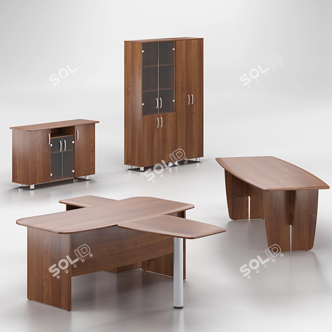 Luxury Leader Suite Office Furniture Sets 3D model image 1