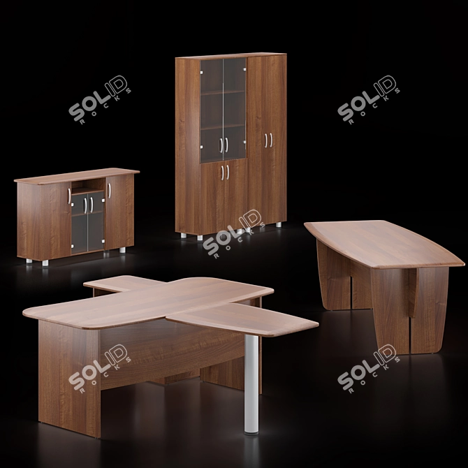 Luxury Leader Suite Office Furniture Sets 3D model image 2