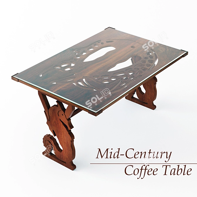 Vintage Caribbean Coffee Table 3D model image 1