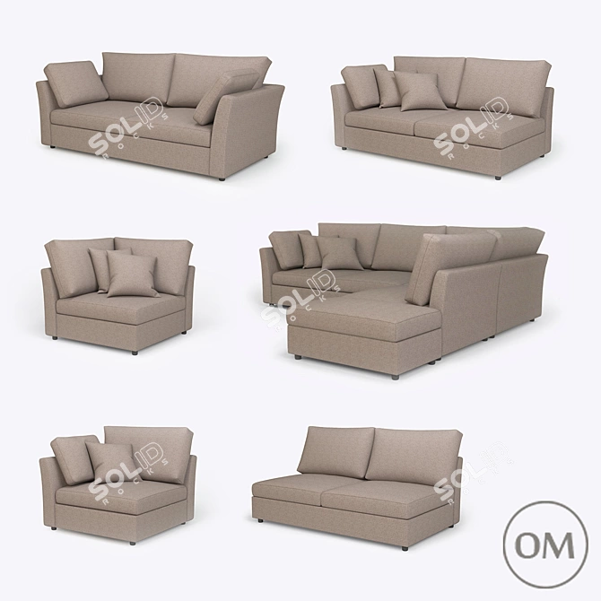 Versatile Modular Sofa CLAUDE 3D model image 1