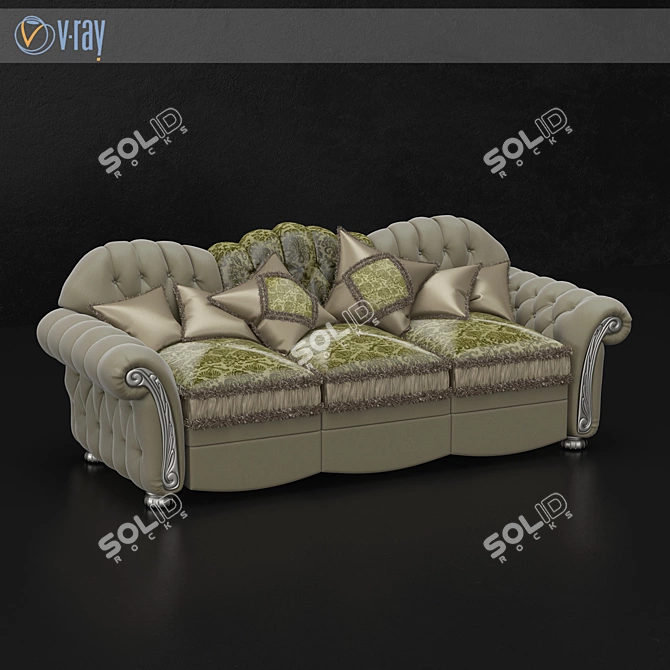 Italian SAT Export Sofa: Classic Elegance 3D model image 1