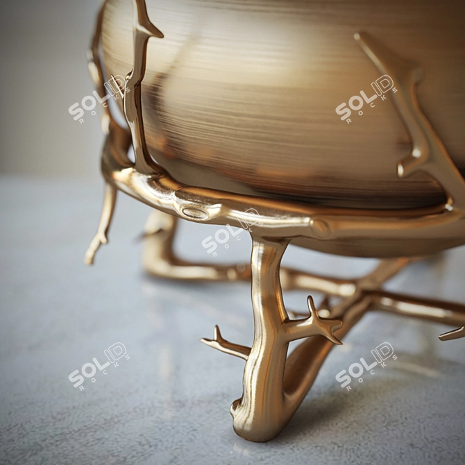 Sturdy Brass Twig Table Lamp 3D model image 3