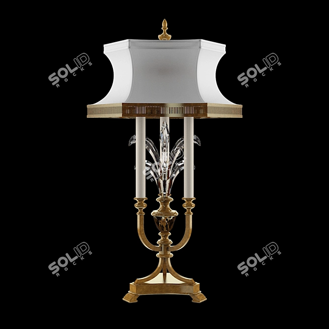 Beveled Arcs Gold Table Lamp 3D model image 1