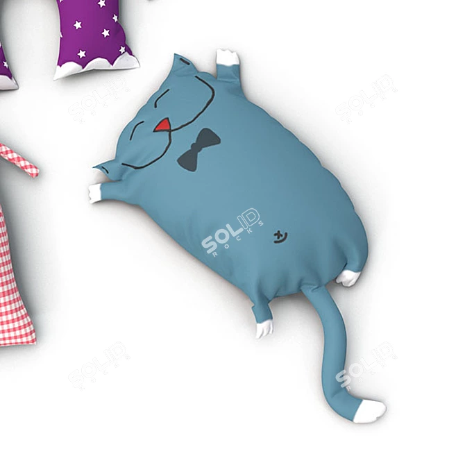 Cuddly Animal Pillow Toys 3D model image 2