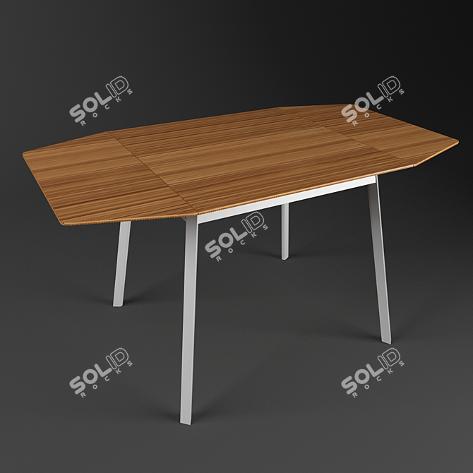 Bamboo-Infused Aluminum Table 3D model image 1