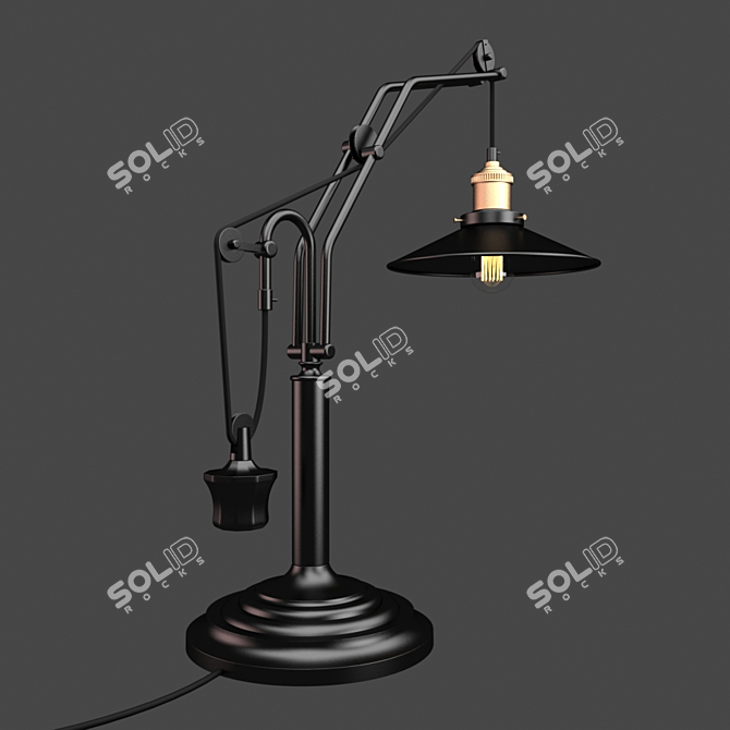 Industrial Edison Table Lamp 3D model image 2