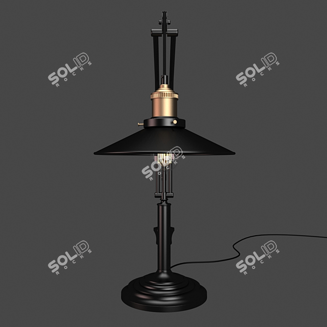 Industrial Edison Table Lamp 3D model image 3