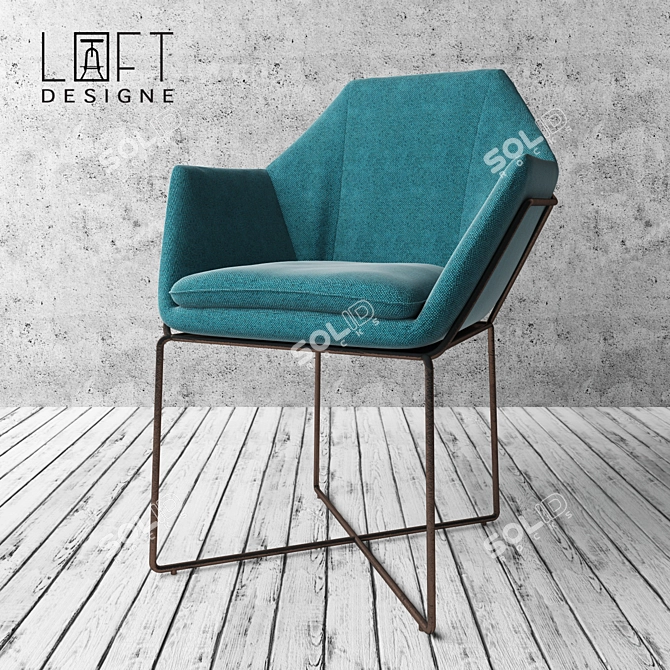 Loft-Style Armchair 3D model image 1